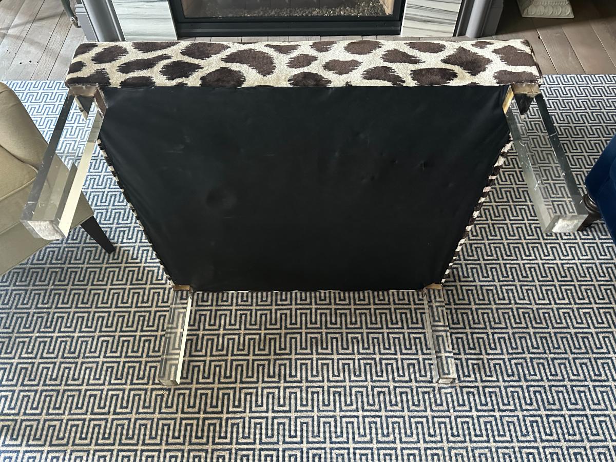 Upholstered Lucite Bench/Cocktail Table