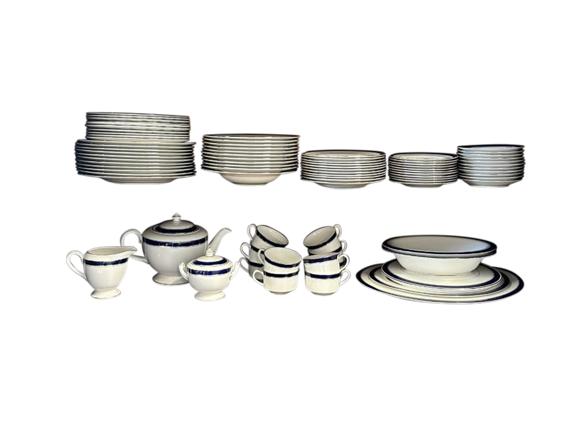 Royal Worcester Howard Cobalt and Jaipur Dinnerware and Serving Dishes, Service for 10