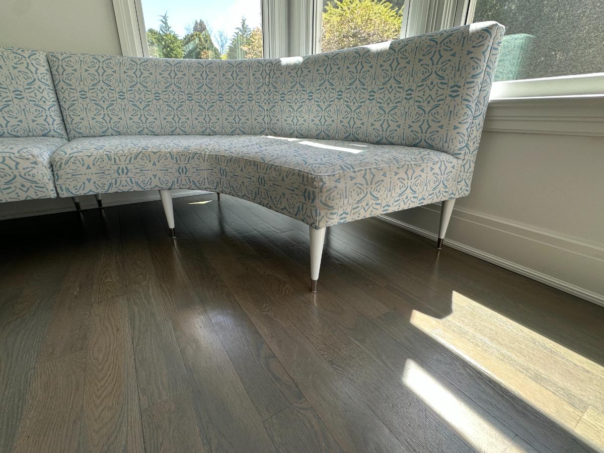 Custom Blue and White 2-Piece Banquette
