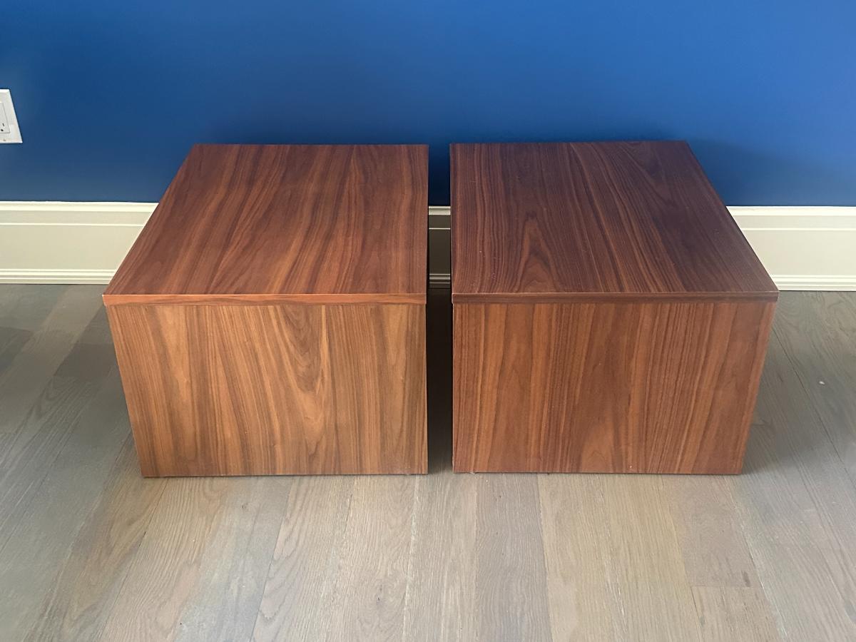 Modloft Jane Modern Walnut Nightstands, Pair