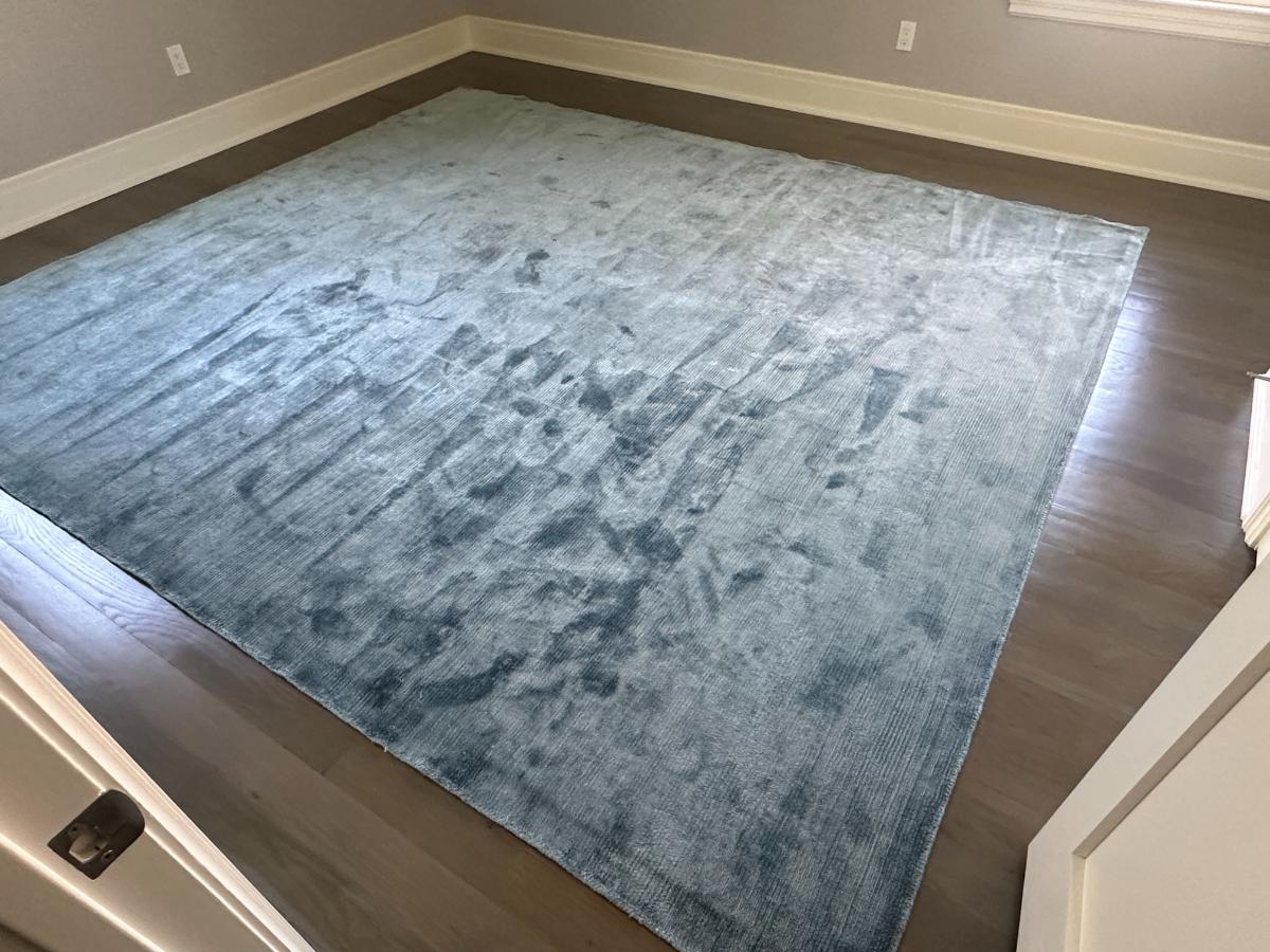10 x 11 Custom Blue Silk & Viscose Area Rug