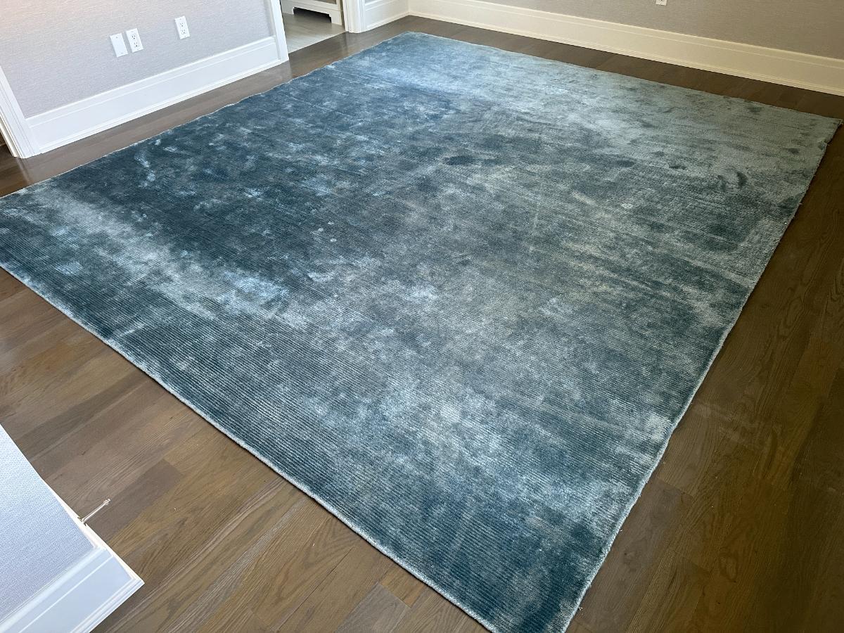 10 x 11 Custom Blue Silk & Viscose Area Rug