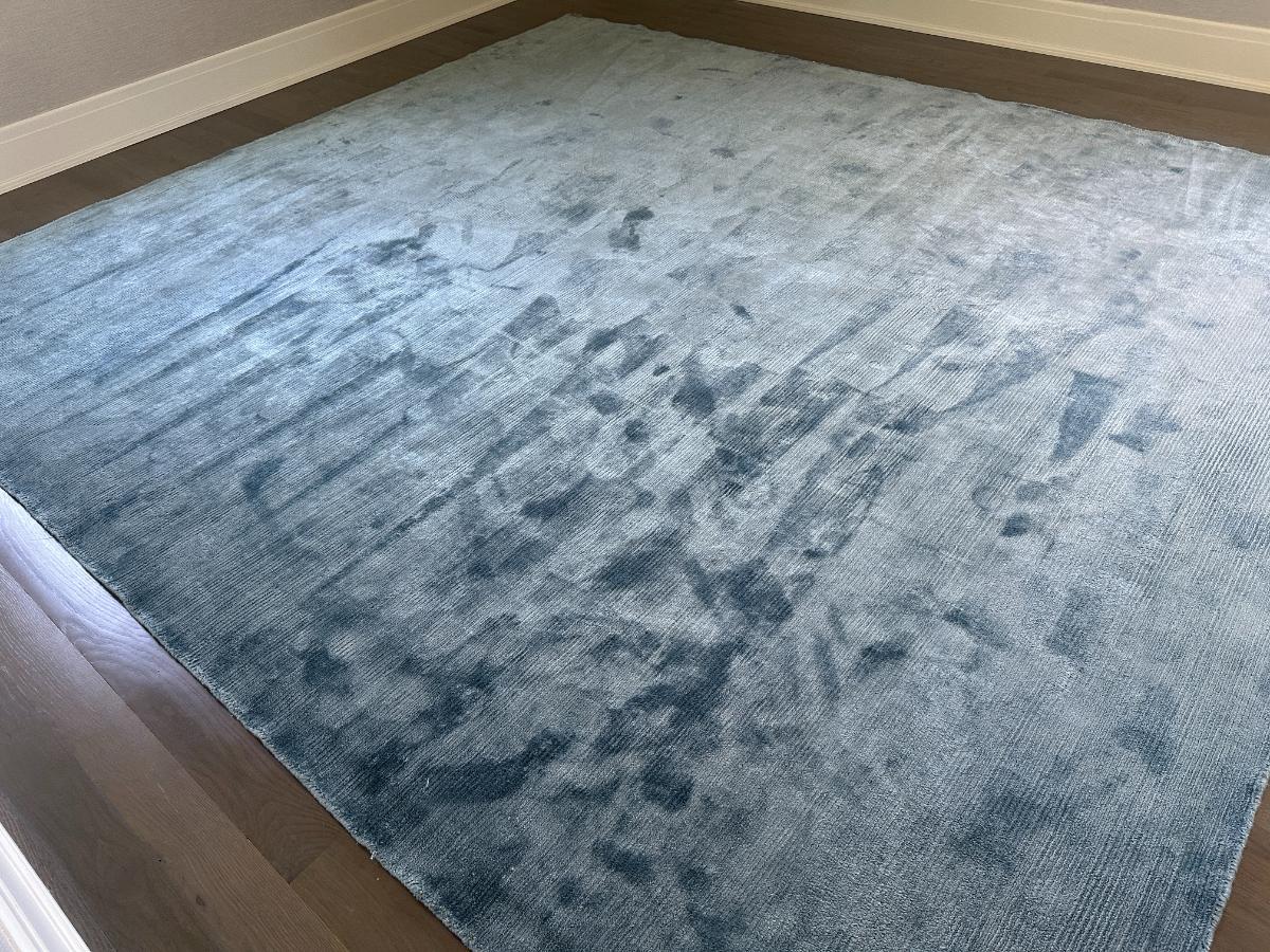 10 x 11 Custom Blue Silk & Viscose Area Rug