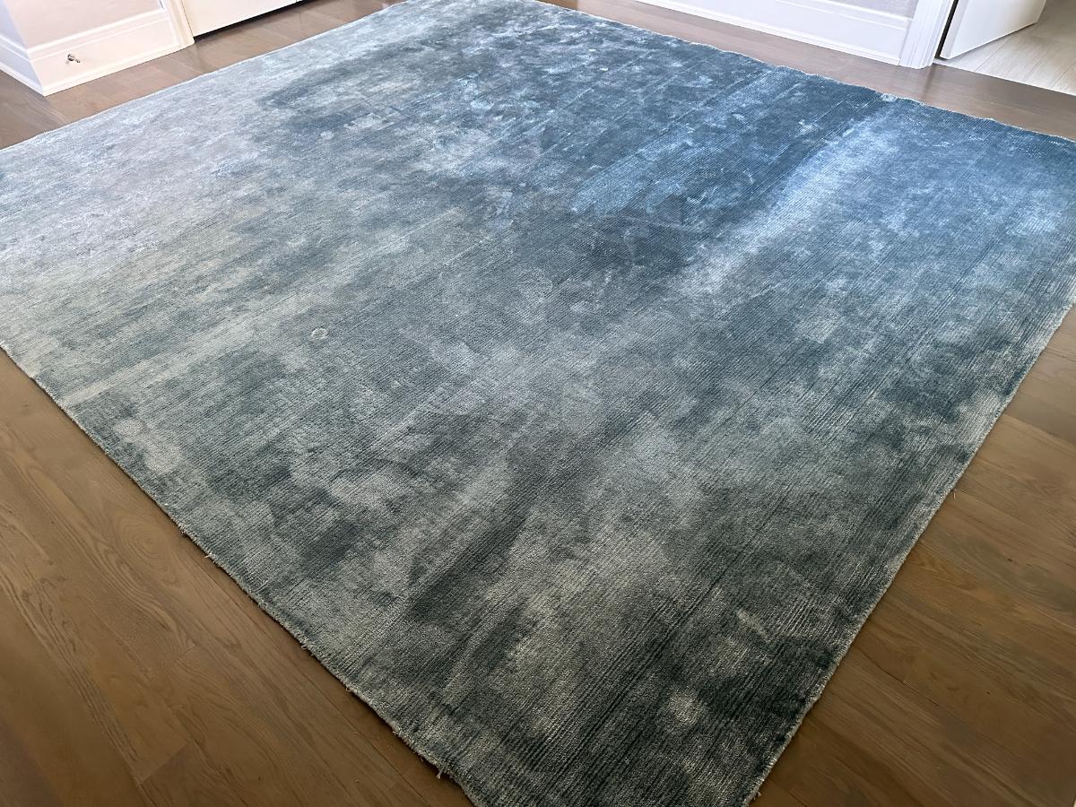 10 x 11 Custom Blue Silk & Viscose Area Rug