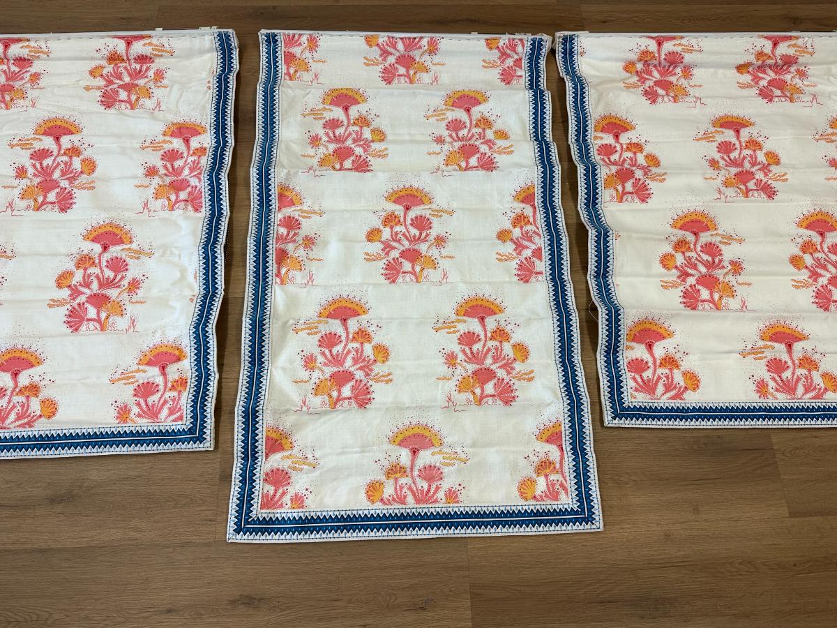 Katie Ridder Seaweed Fabric Roman Shades in Citrus, Set of 3