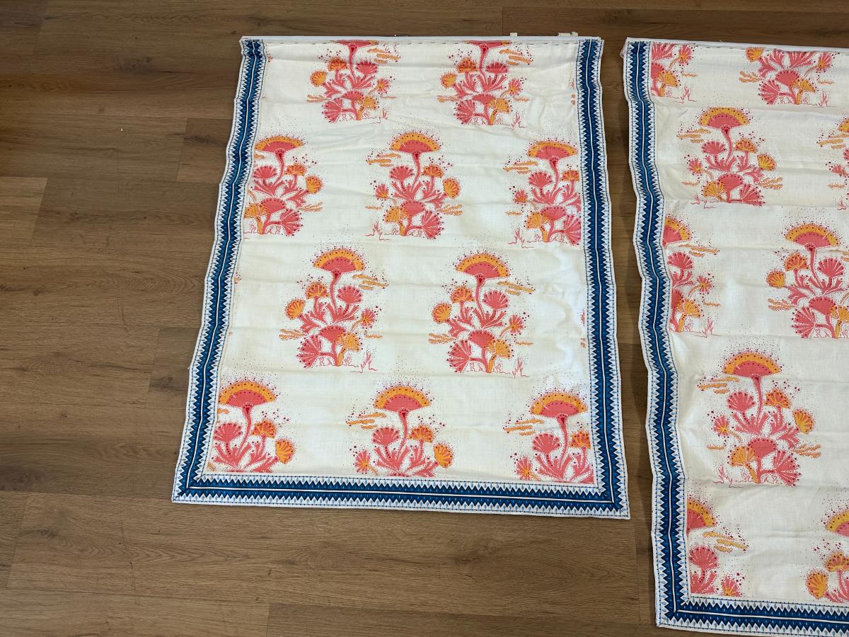 Katie Ridder Seaweed Fabric Roman Shades in Citrus, Set of 3
