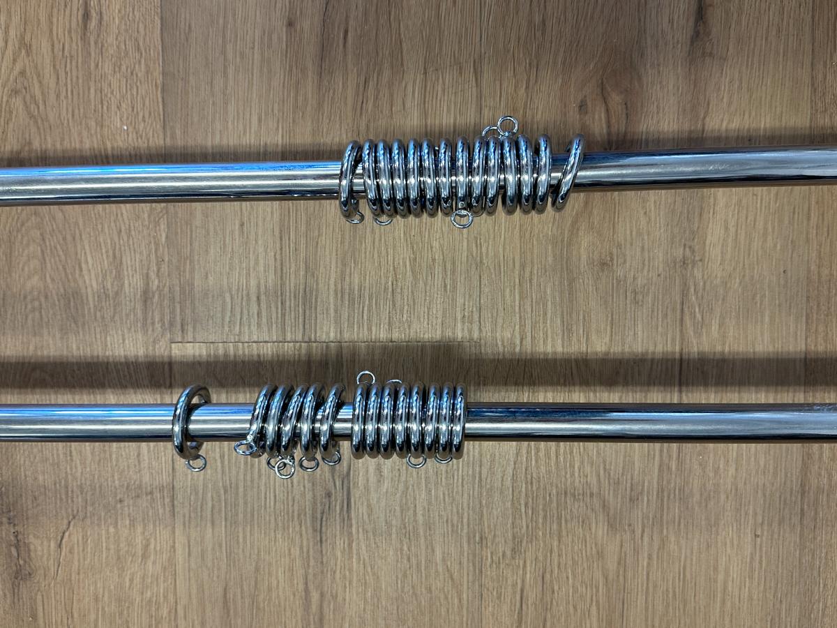 .75in French Return Curtain Rods, 46.25in Length, Pair