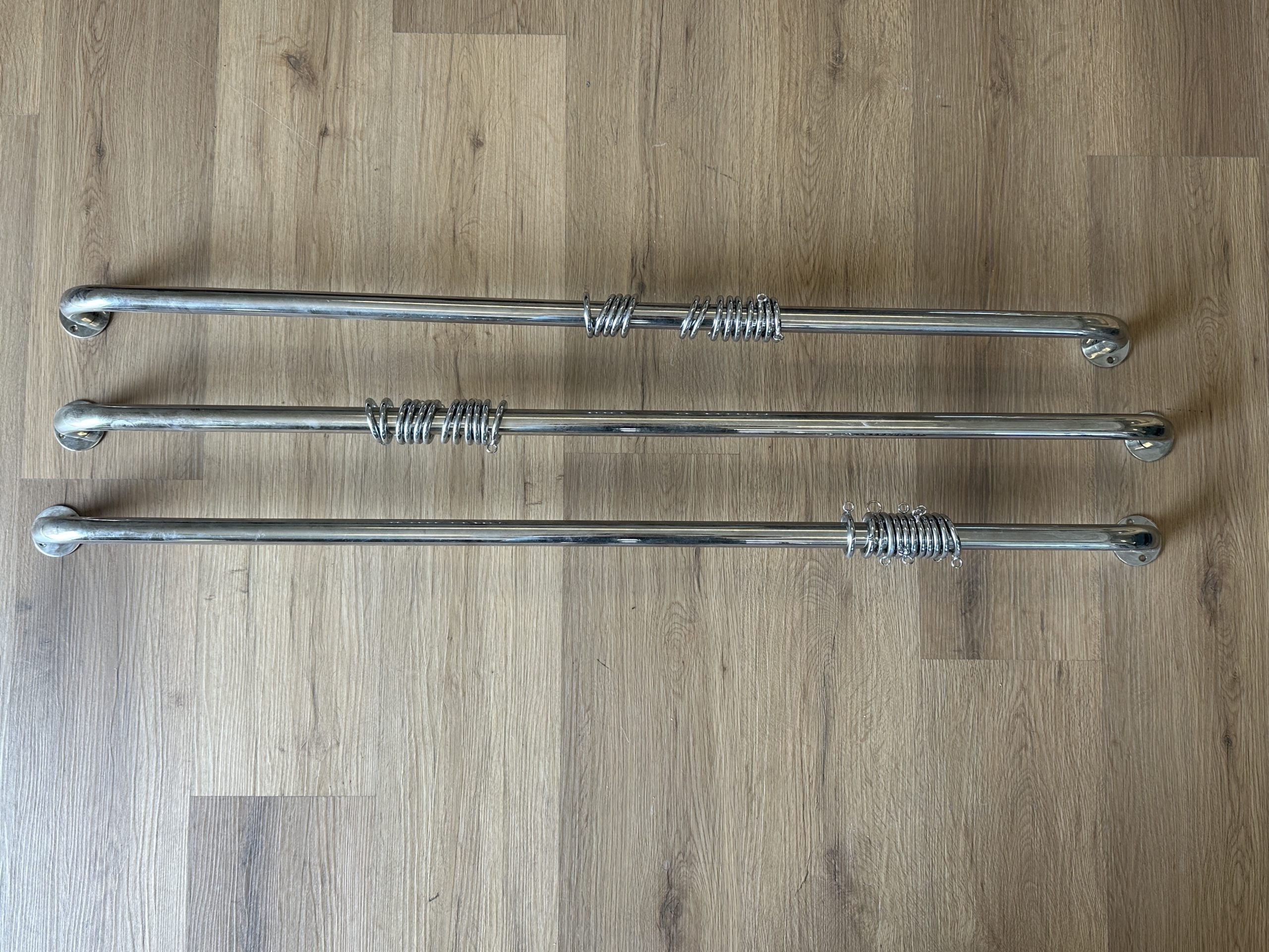 1in French Return Curtain Rods, 43-44.5in Length, Set of 3