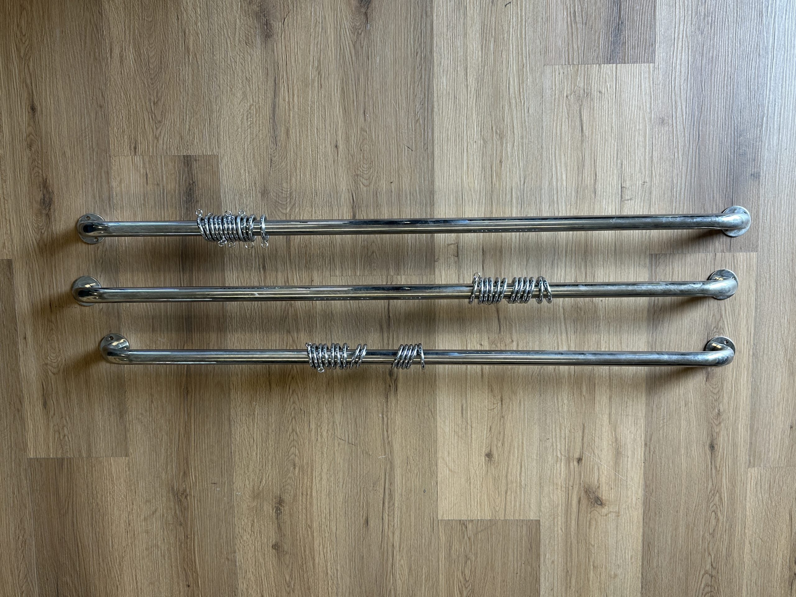 1in French Return Curtain Rods, 43-44.5in Length, Set of 3