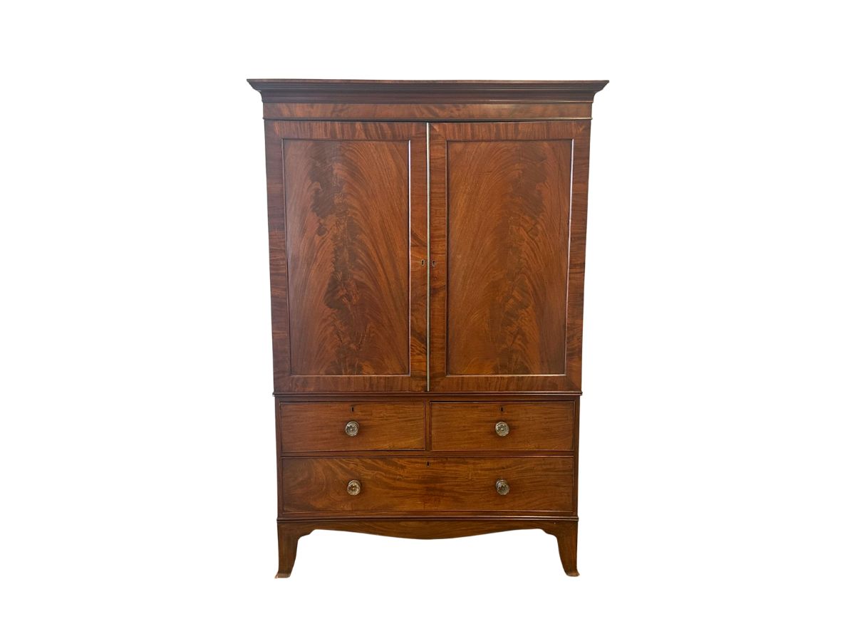 Antique Mahogany Linen Press