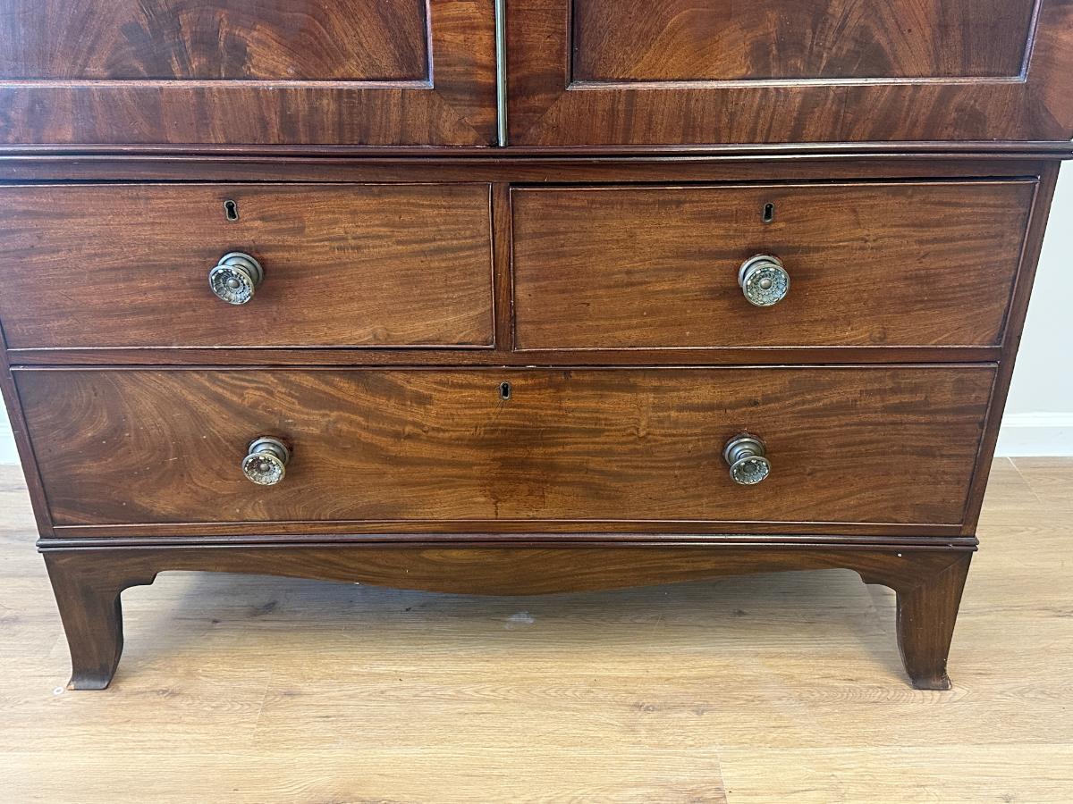 Antique Mahogany Linen Press