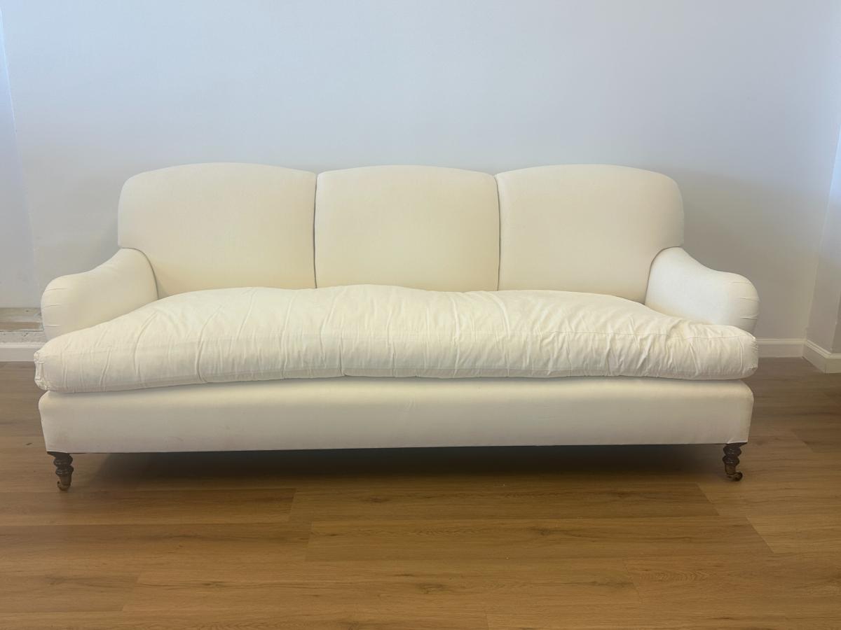 George Smith Standard Arm Single Cushion Sofa, Muslin