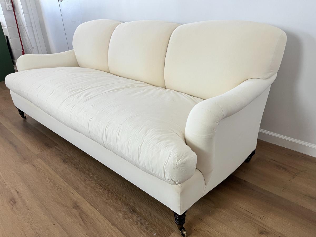George Smith Standard Arm Single Cushion Sofa, Muslin