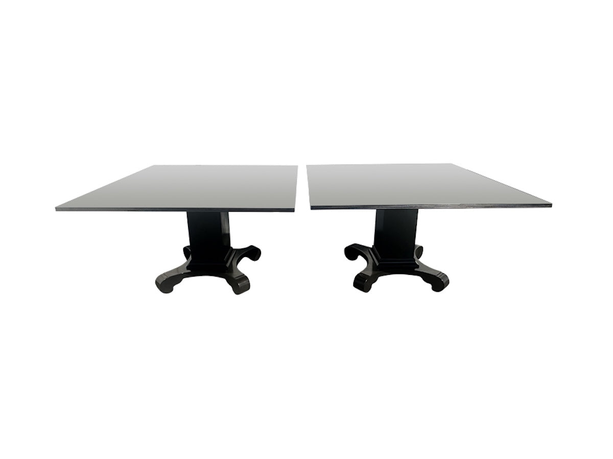 Chaddock Single Pedestal Dining Tables, Sold as a Pair