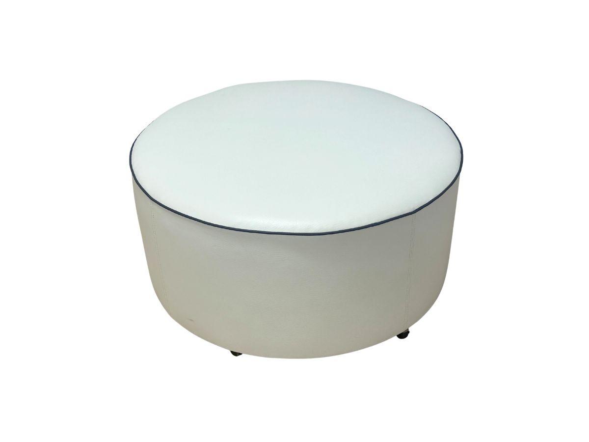 Round Chaddock Ottoman on Casters