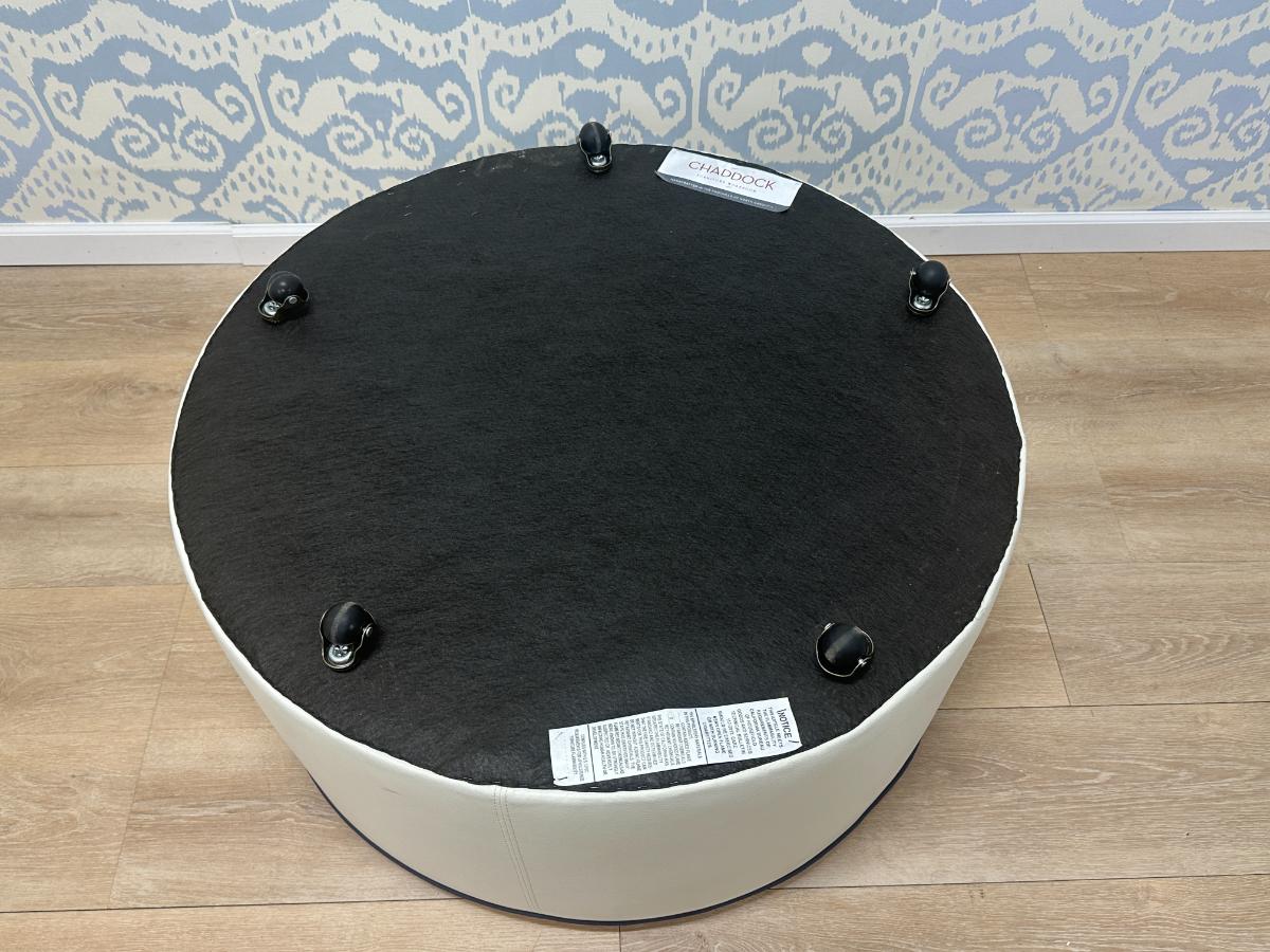 Round Chaddock Ottoman on Casters