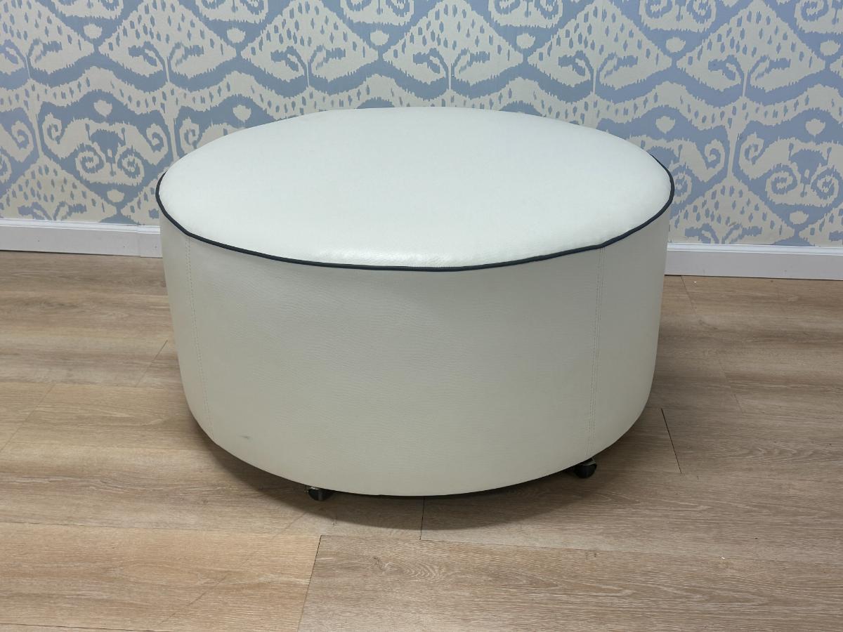 Round Chaddock Ottoman on Casters