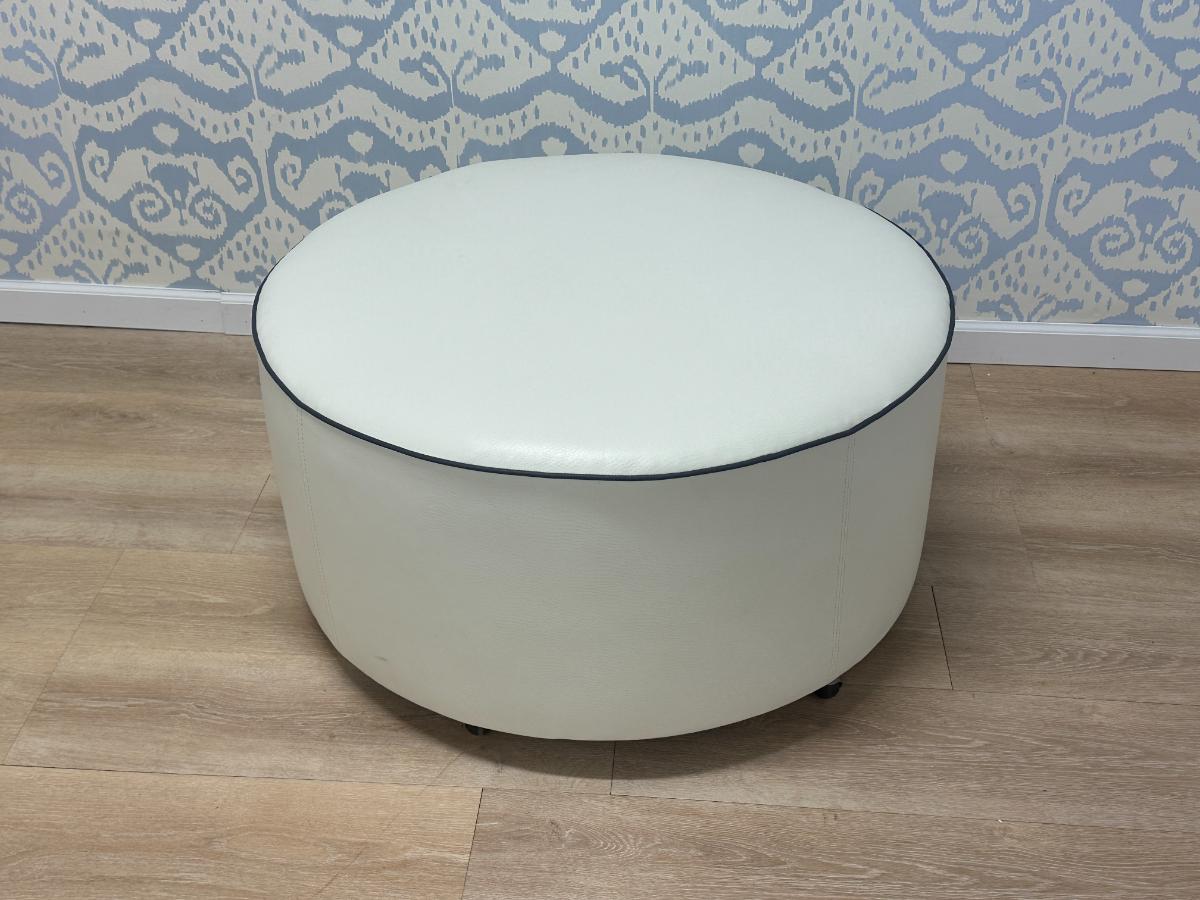 Round Chaddock Ottoman on Casters