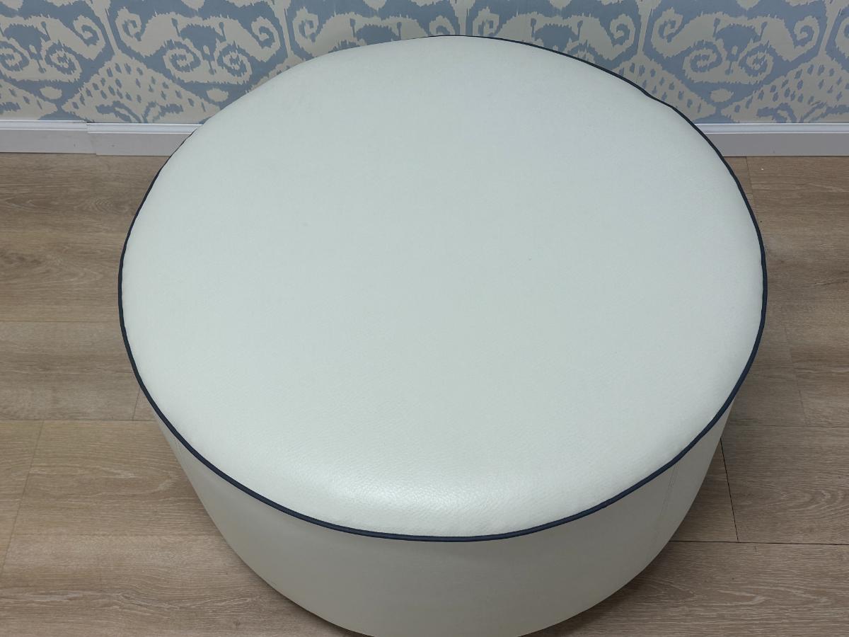 Round Chaddock Ottoman on Casters