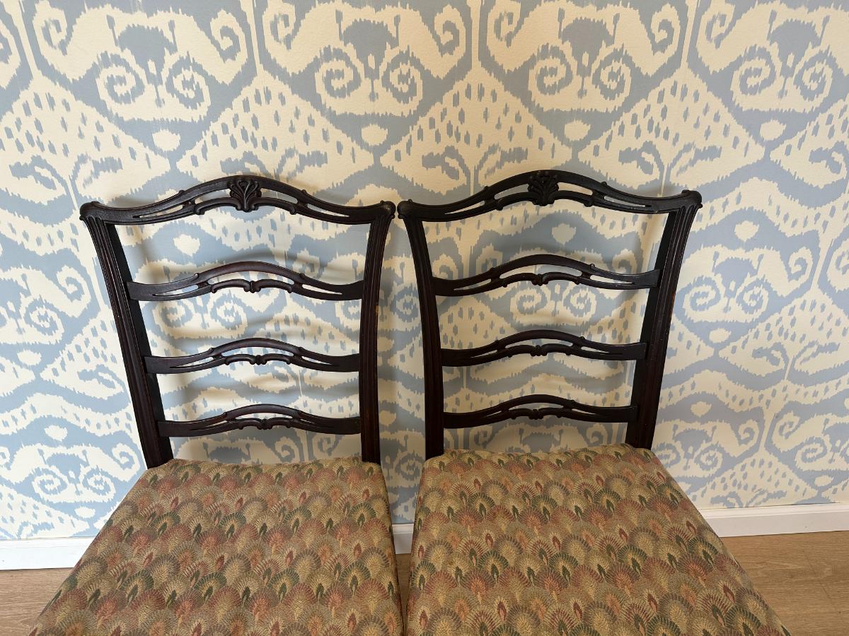 Vintage Ribbon Back Chairs, Pair