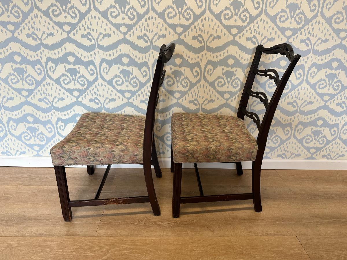 Vintage Ribbon Back Chairs, Pair