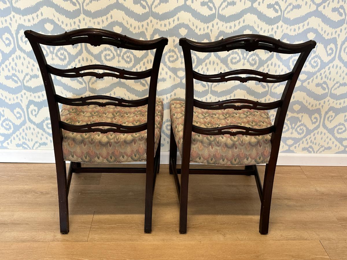 Vintage Ribbon Back Chairs, Pair