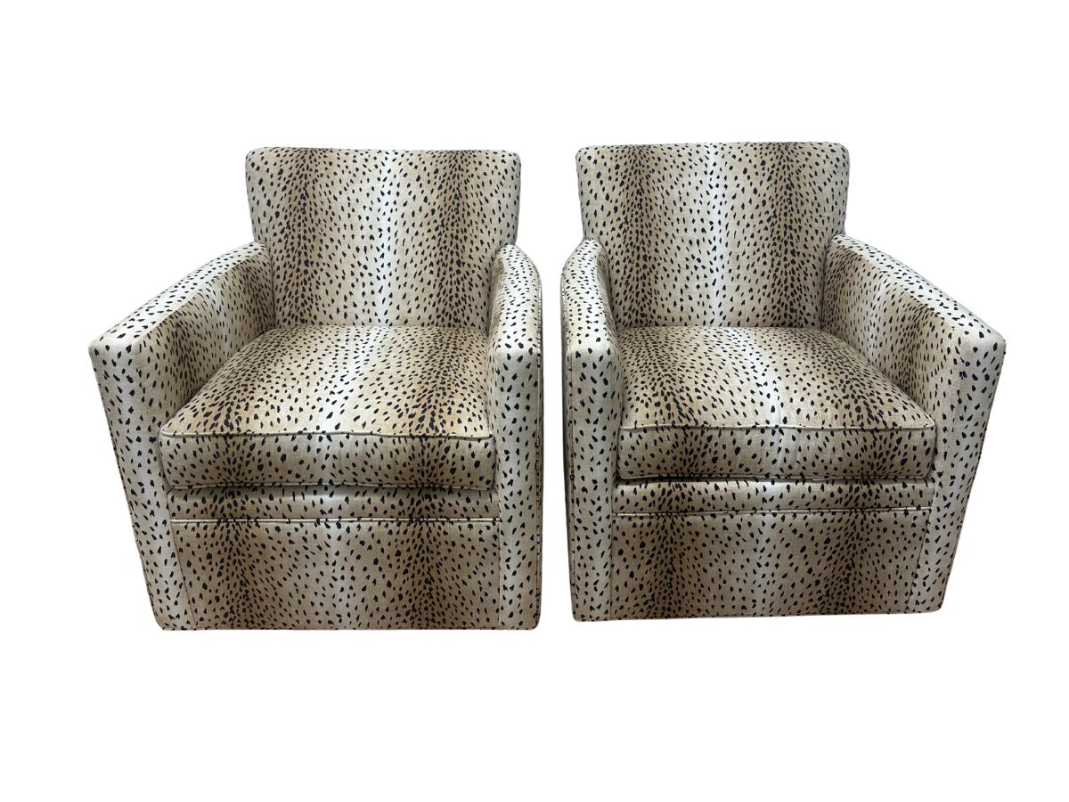 Chaddock Essence Swivel Chairs, Pair