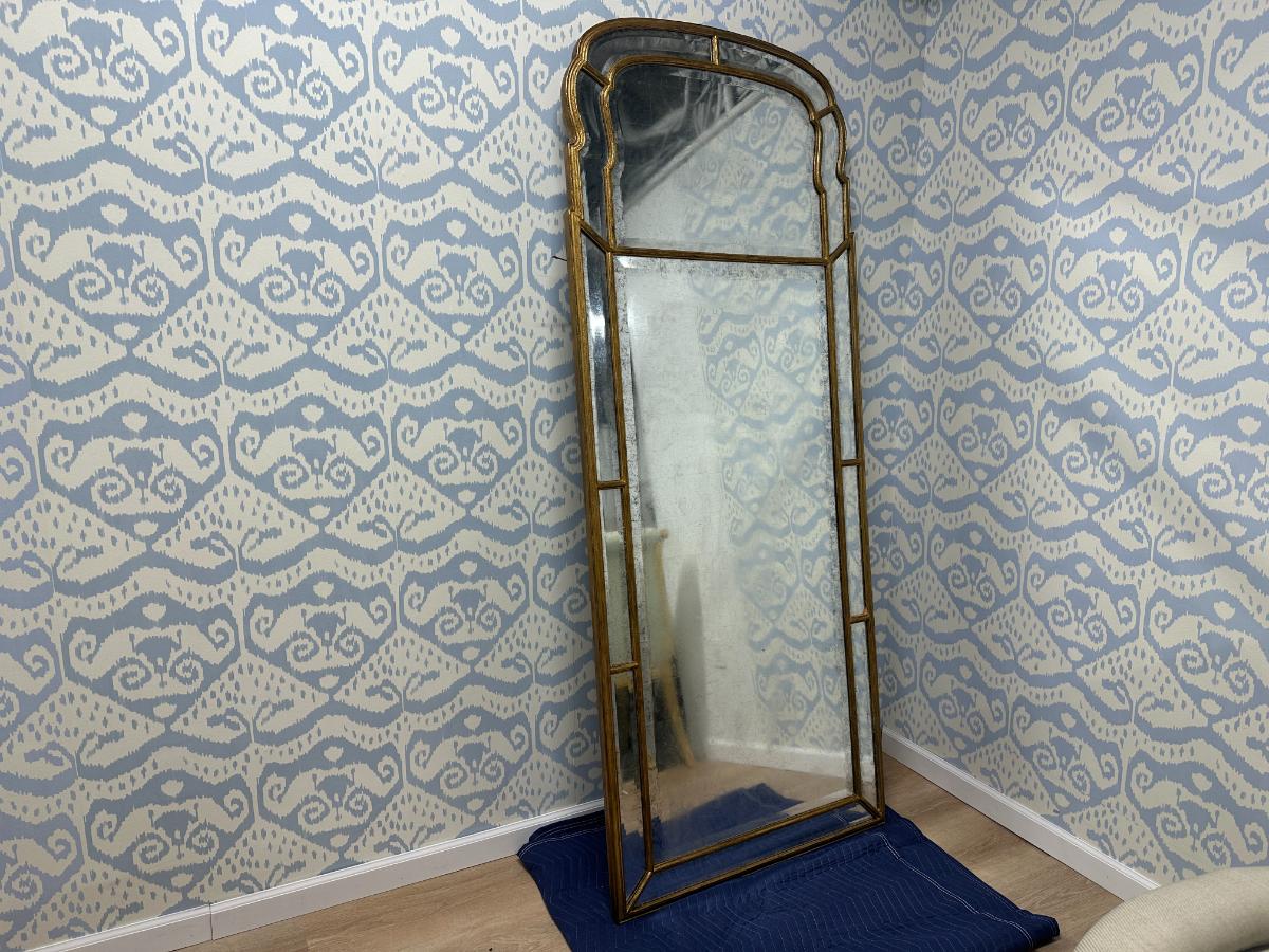 Floor Mirror with Antiqued Glass