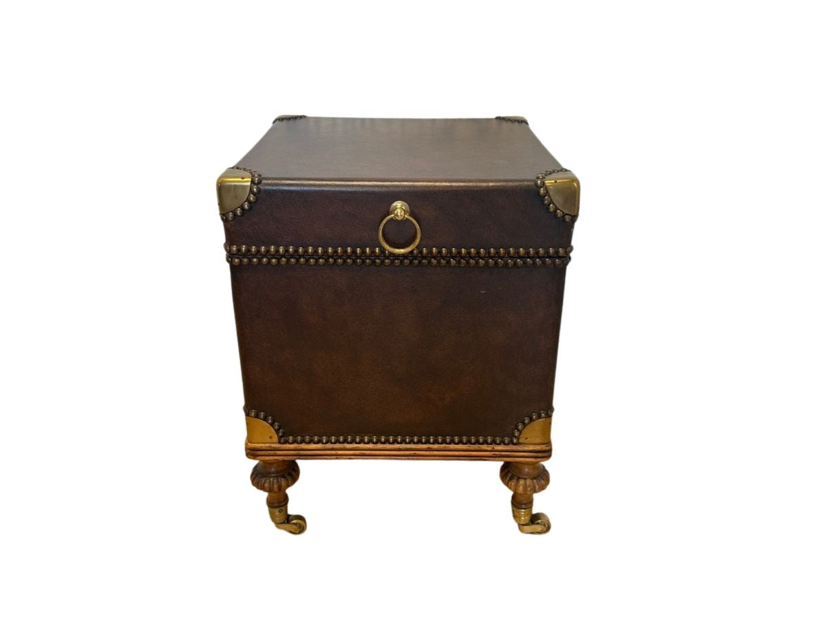 Leather Trunk End Table