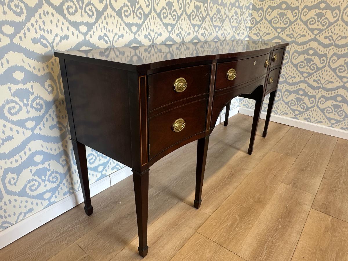 Kindel Inlaid Mahogany Serpentine Front Sideboard