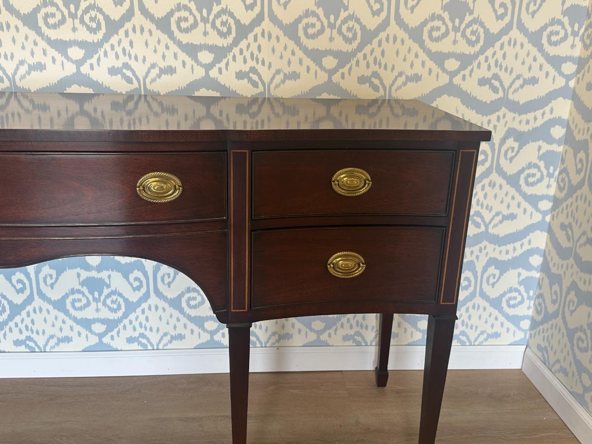 Kindel Inlaid Mahogany Serpentine Front Sideboard