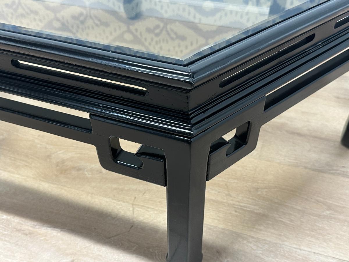 Black Lacquer Hexagonal Chinoiserie Coffee Table
