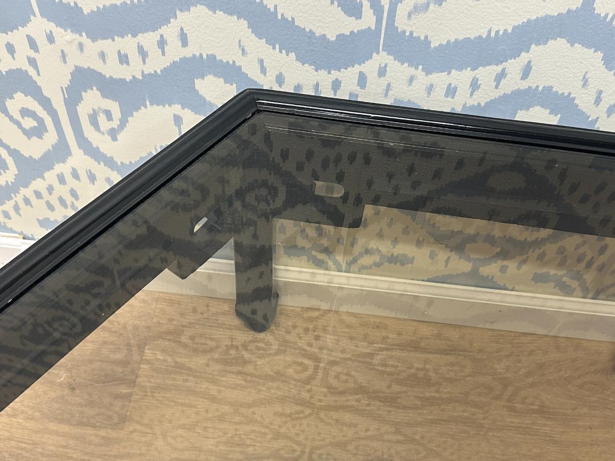 Black Lacquer Hexagonal Chinoiserie Coffee Table