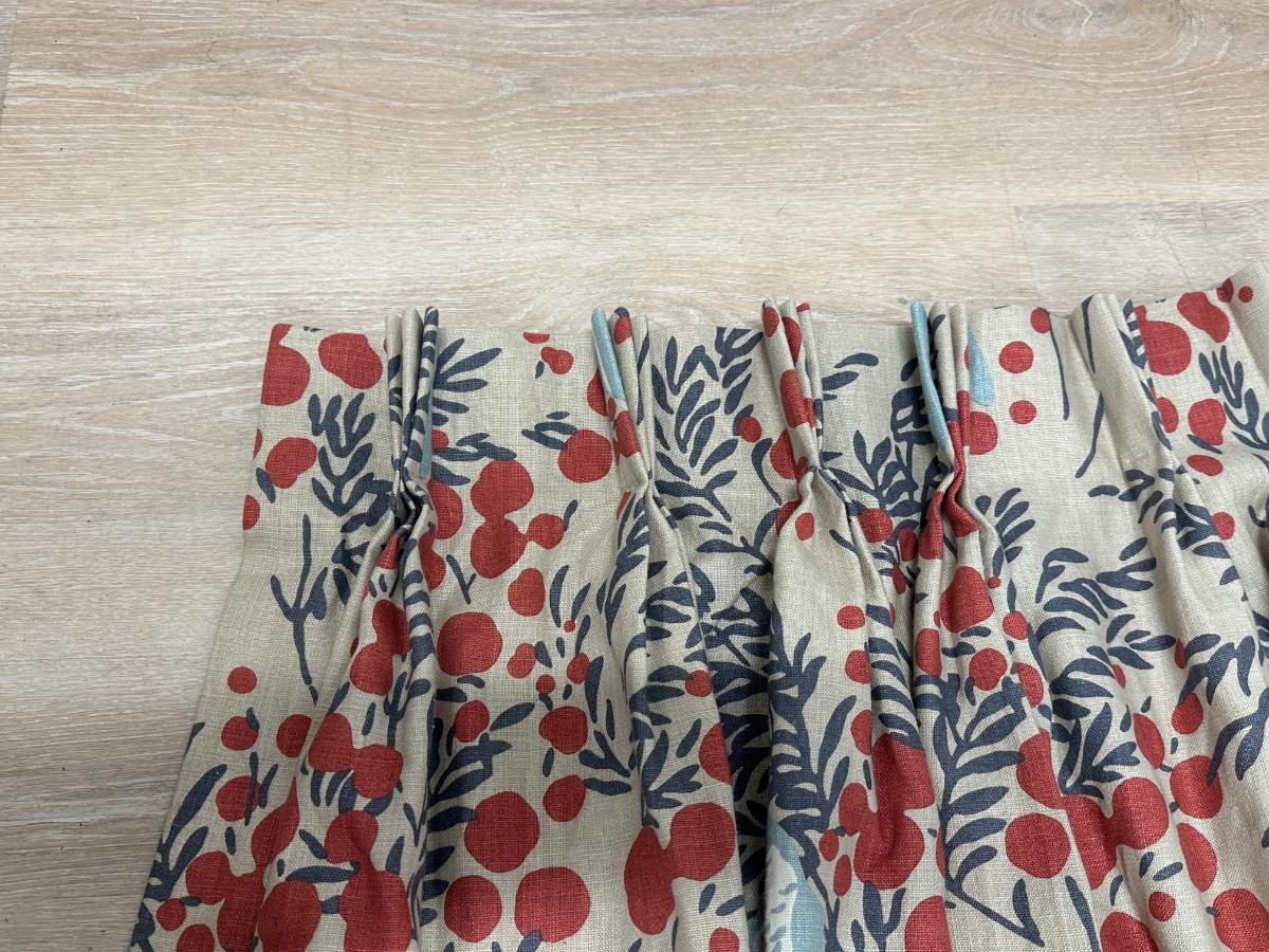 Romo Mirabel Curtain Panels in Strawberry Colorway, Set of 2 Panels (2 of 2 Sets)