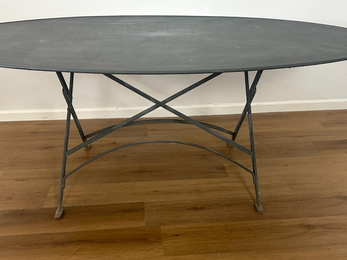 C. Gaignon Zinc Dining Table from France, Modele Déposè 1995