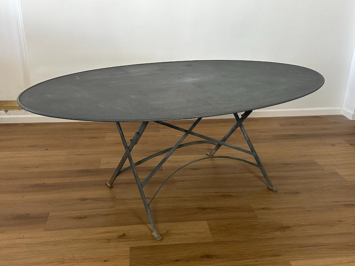 C. Gaignon Zinc Dining Table from France, Modele Déposè 1995