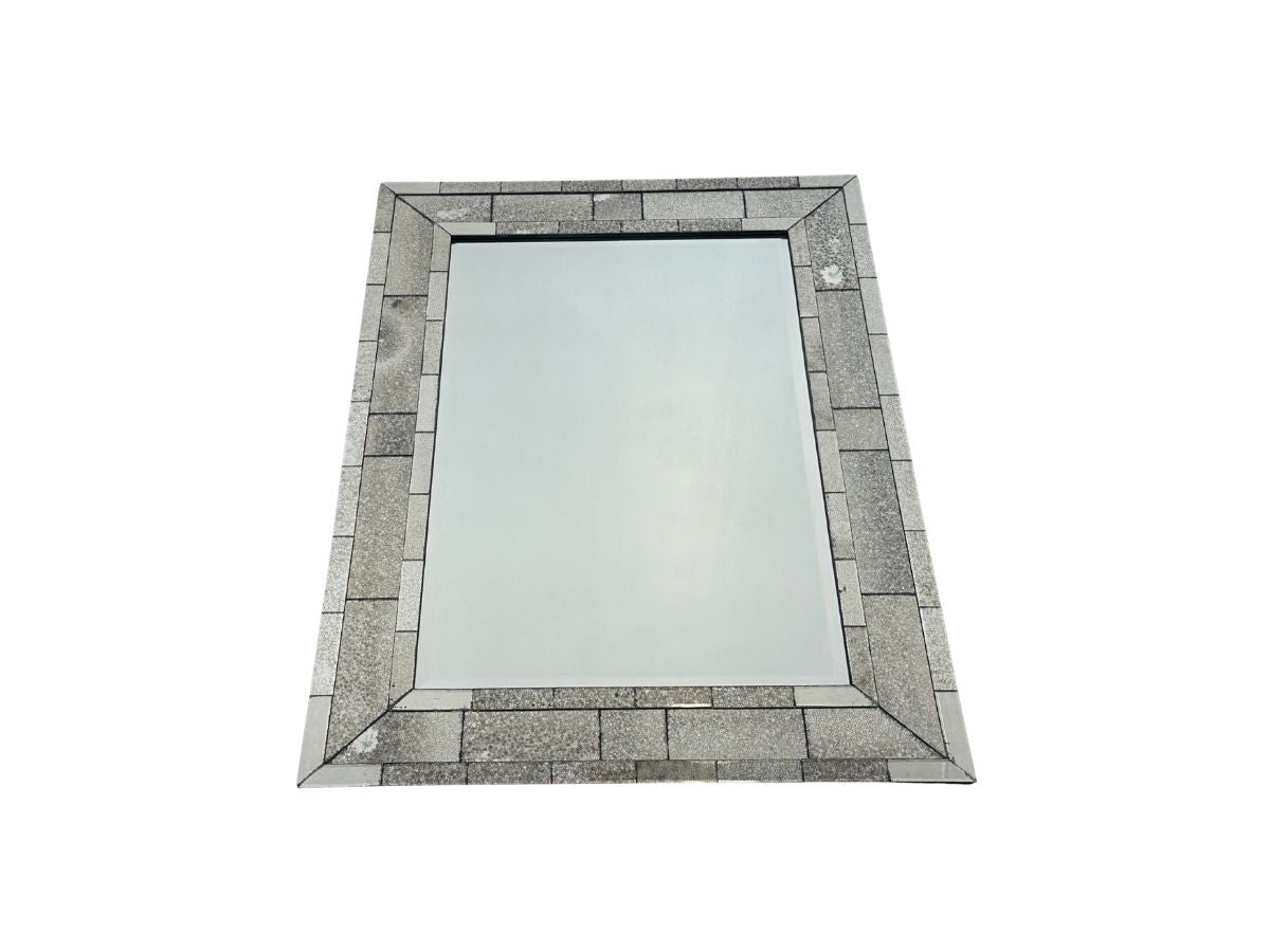 Kenneth Antiqued Brick Motif Mirror