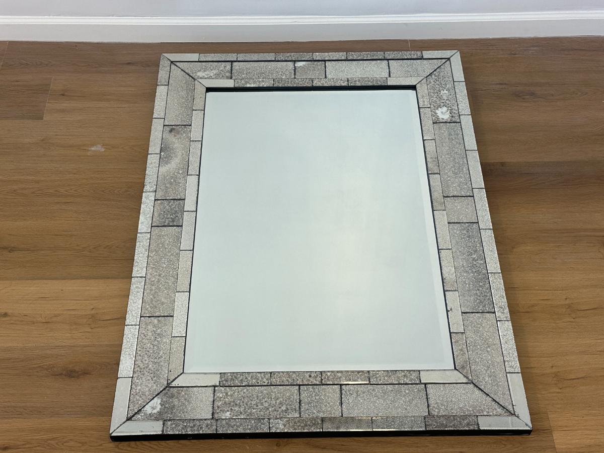 Kenneth Antiqued Brick Motif Mirror