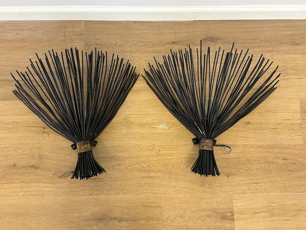 Vintage Sculptural Wall Sconces, Pair