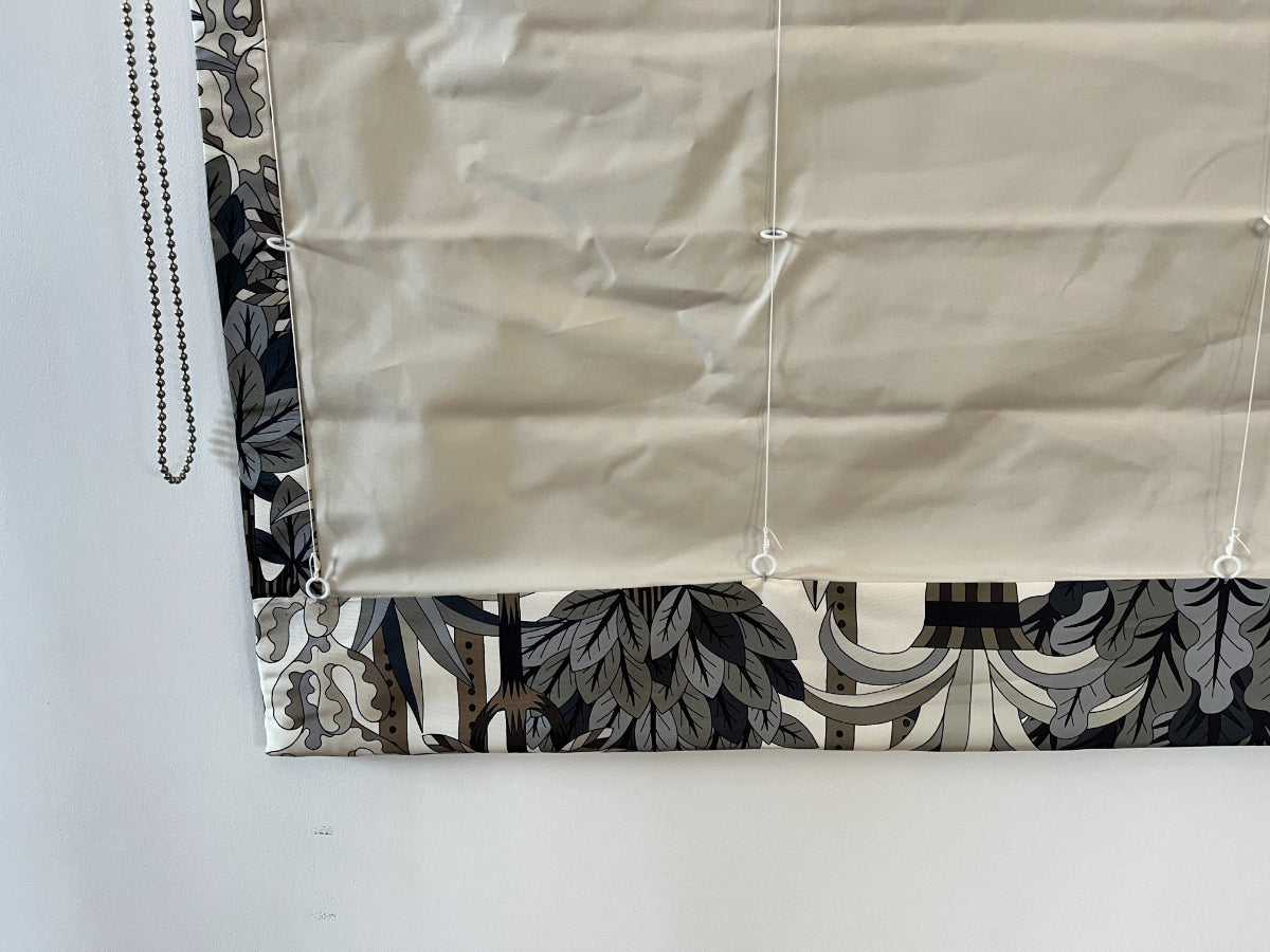 Hermes Jardin D'Osier Fabric Roman Shades, Pair