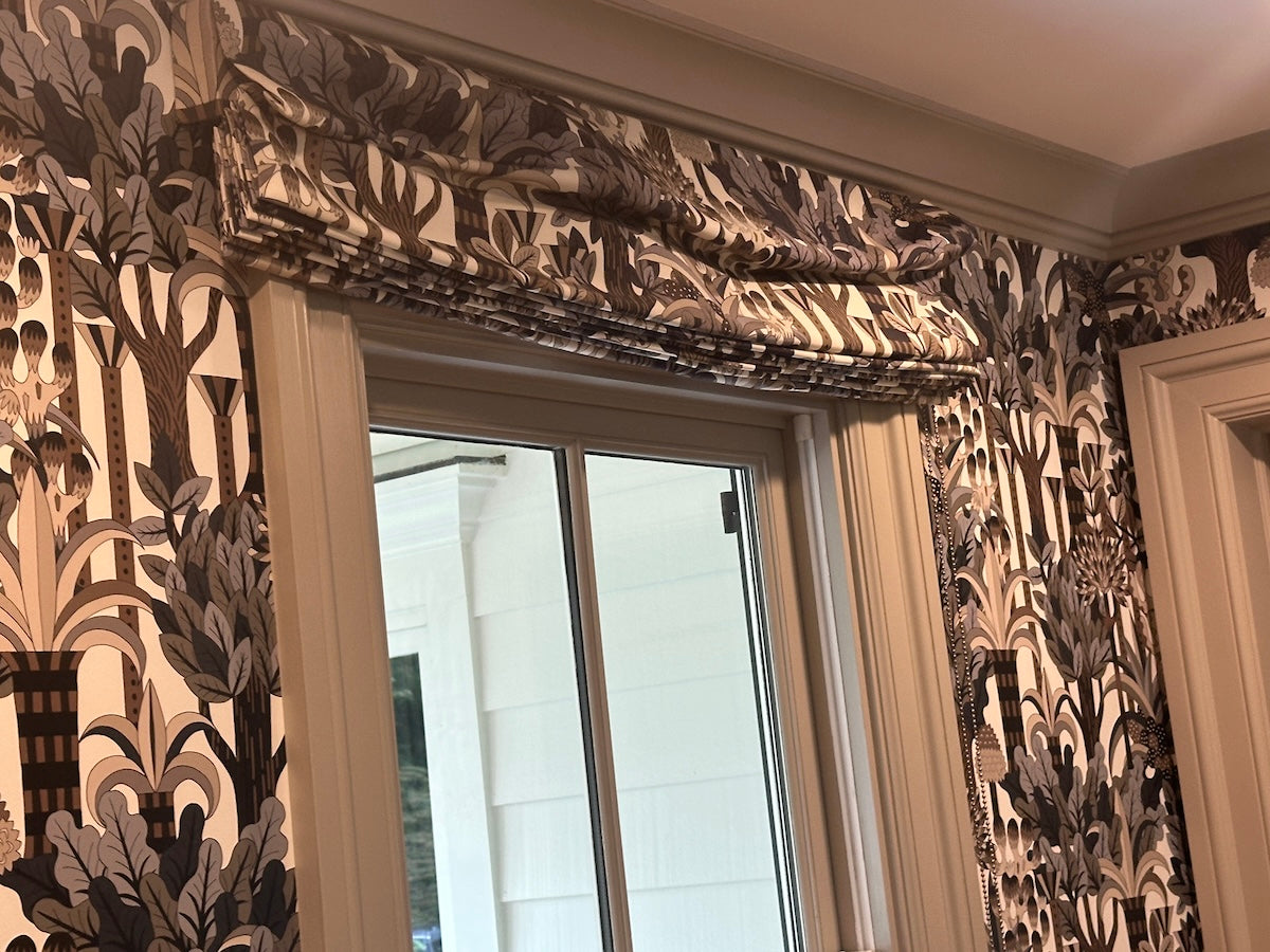 Hermes Jardin D'Osier Fabric Roman Shades, Pair