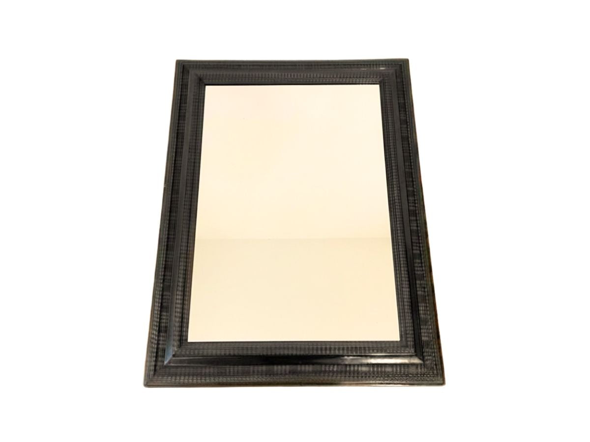 Antique Dutch Ebonized Ripple Framed Mirror
