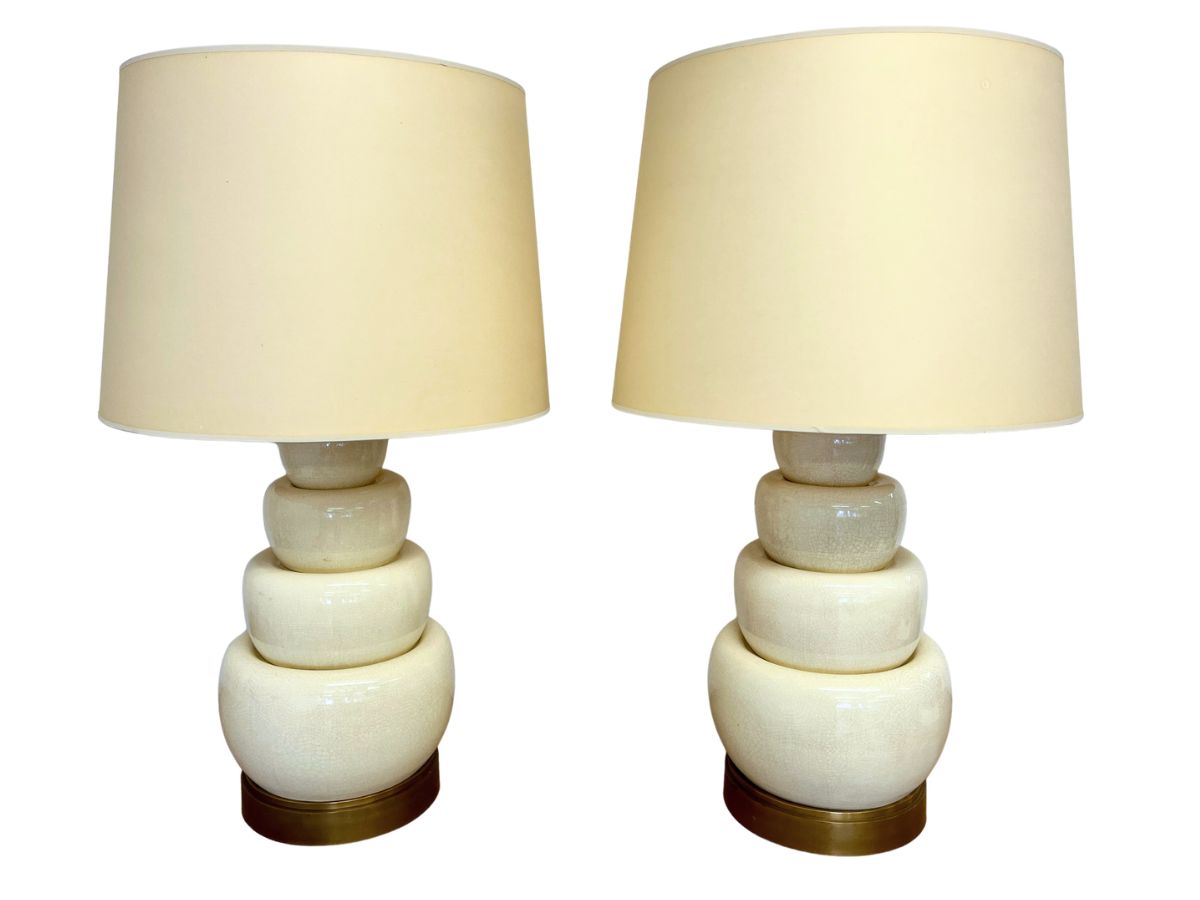 Visual Comfort Chart House Stacked Lamps, Pair