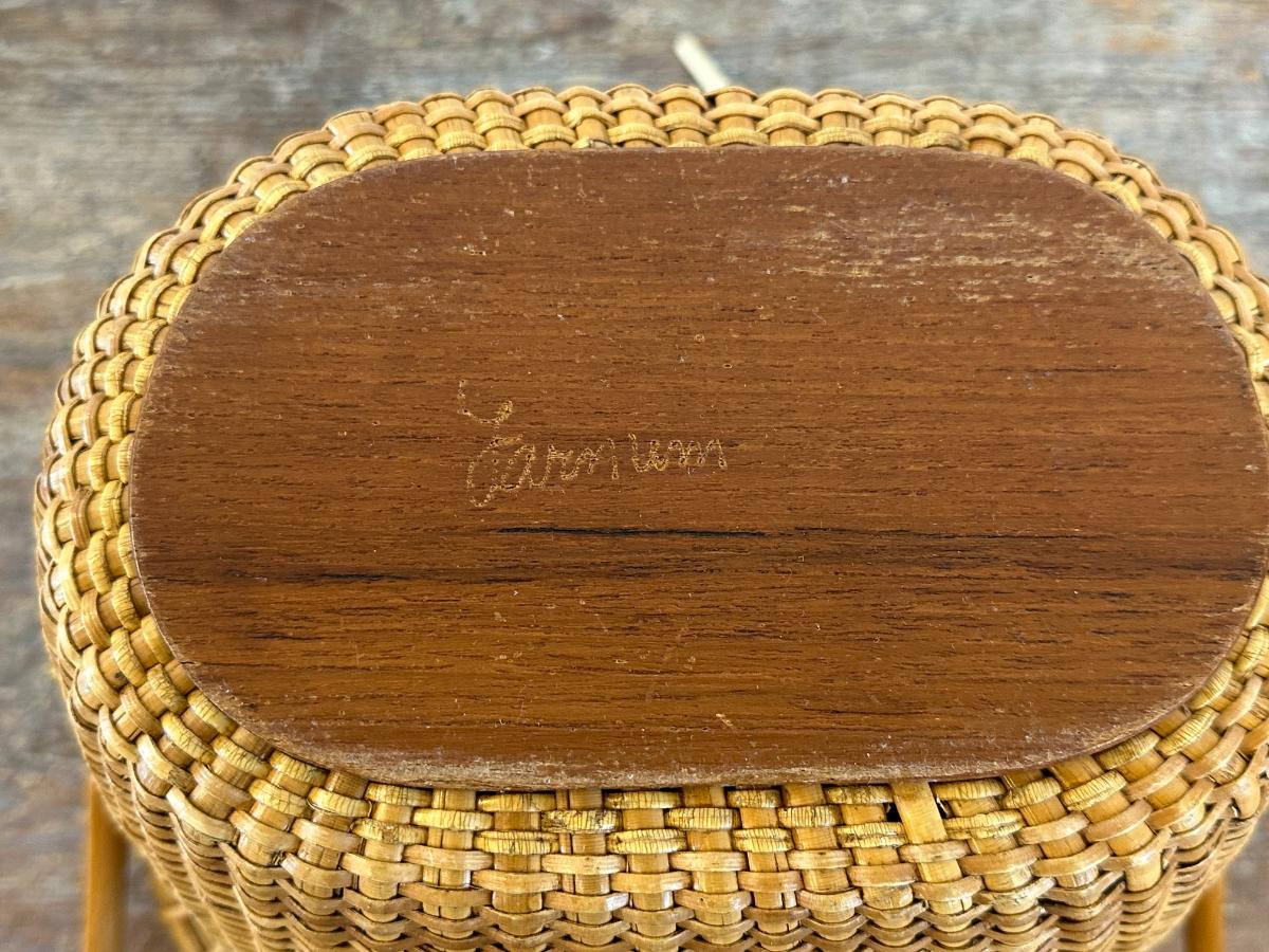 Nantucket Lightship Basket Purse, Signed Farnum, Brant Point, Dual Sides