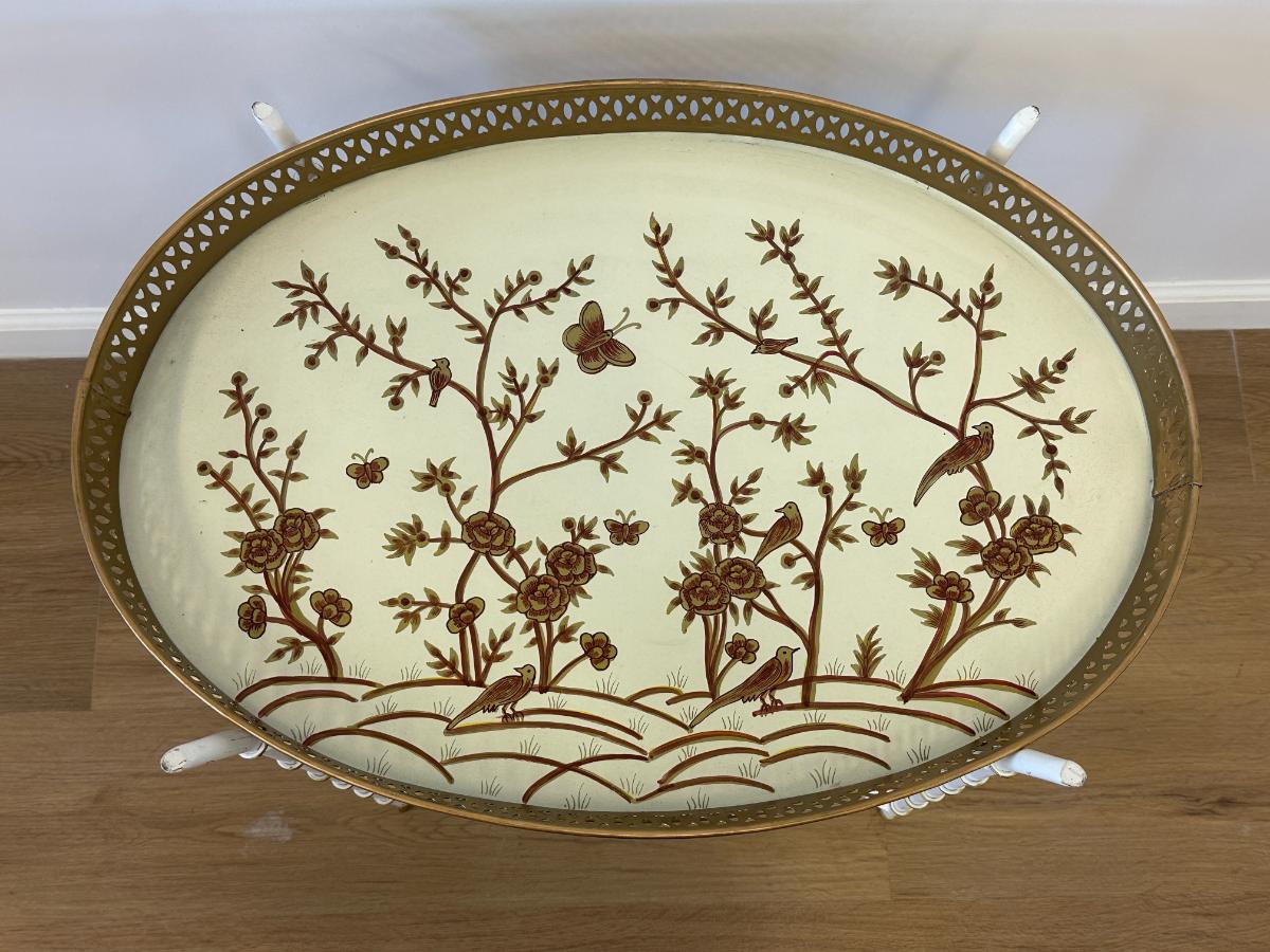 Oval Handpainted Tole Tray Table
