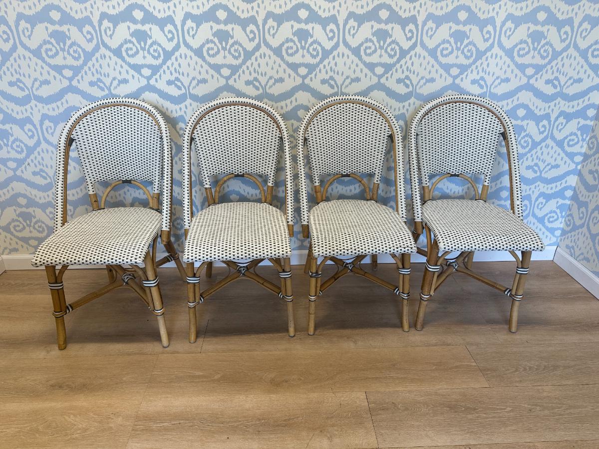 Grey and White Bistro Chairs, Set of 4