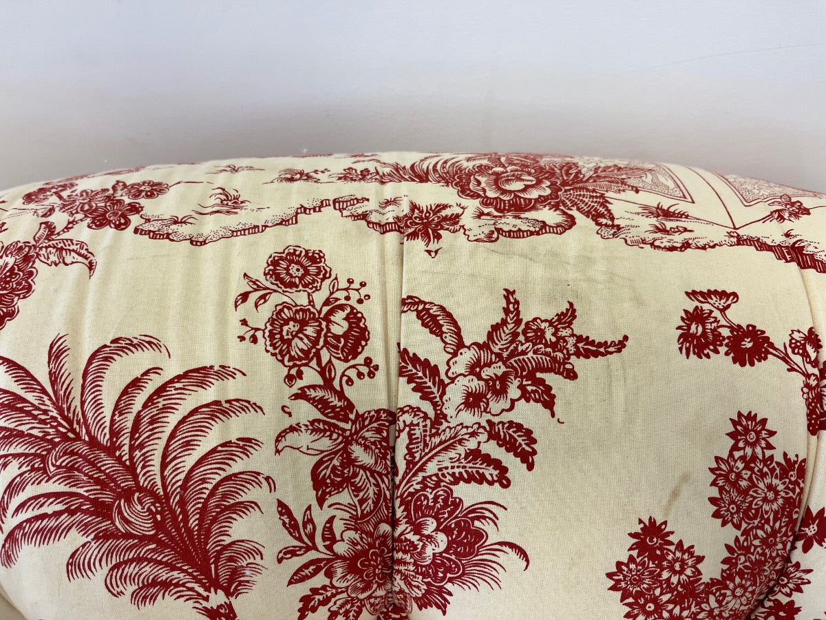 Custom Upholstered Edward Ferrell Tufted Back Club Chairs & Ottoman