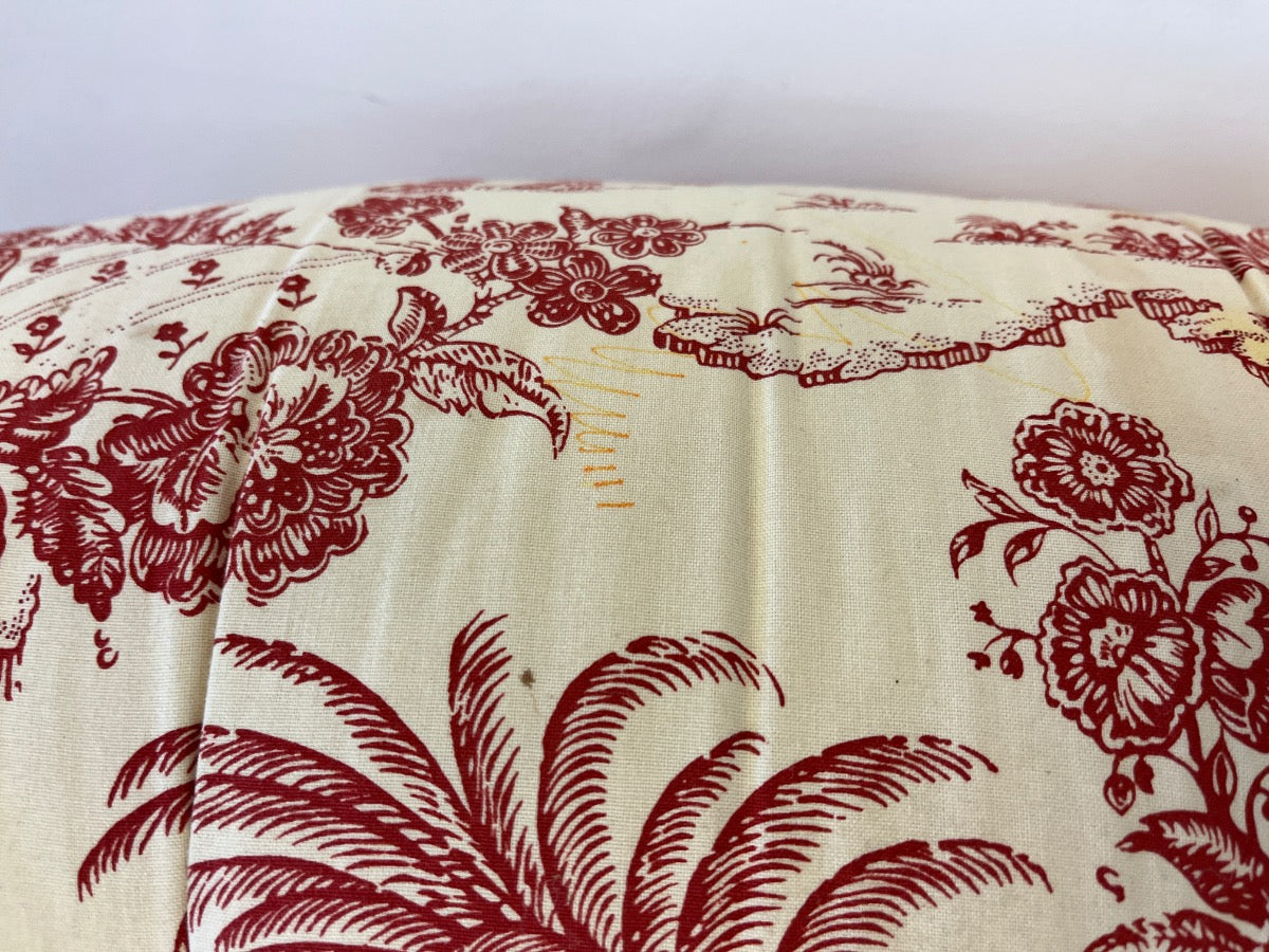 Custom Upholstered Edward Ferrell Tufted Back Club Chairs & Ottoman