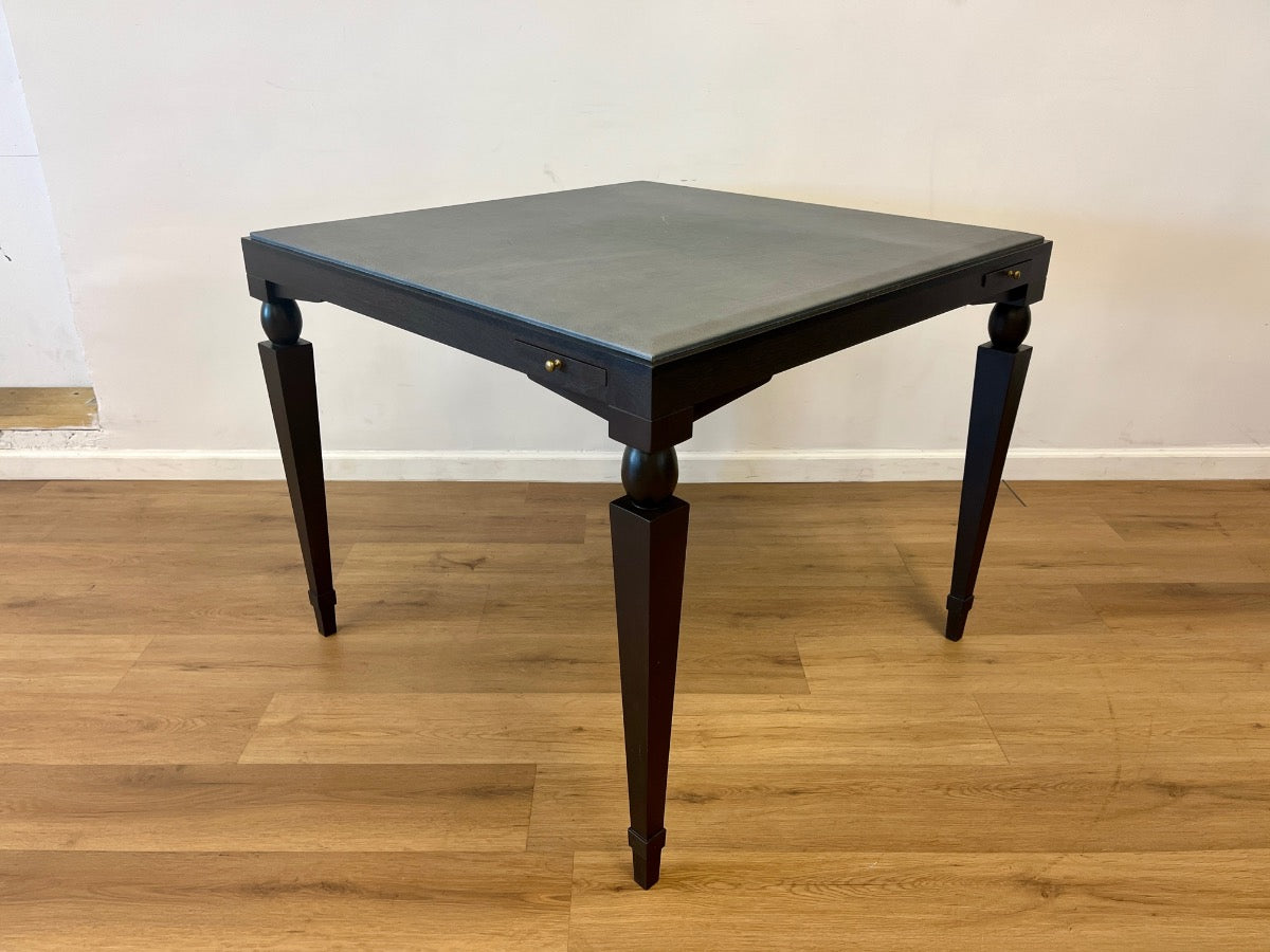 Leather Topped Game Table with Concealed Drink Slides