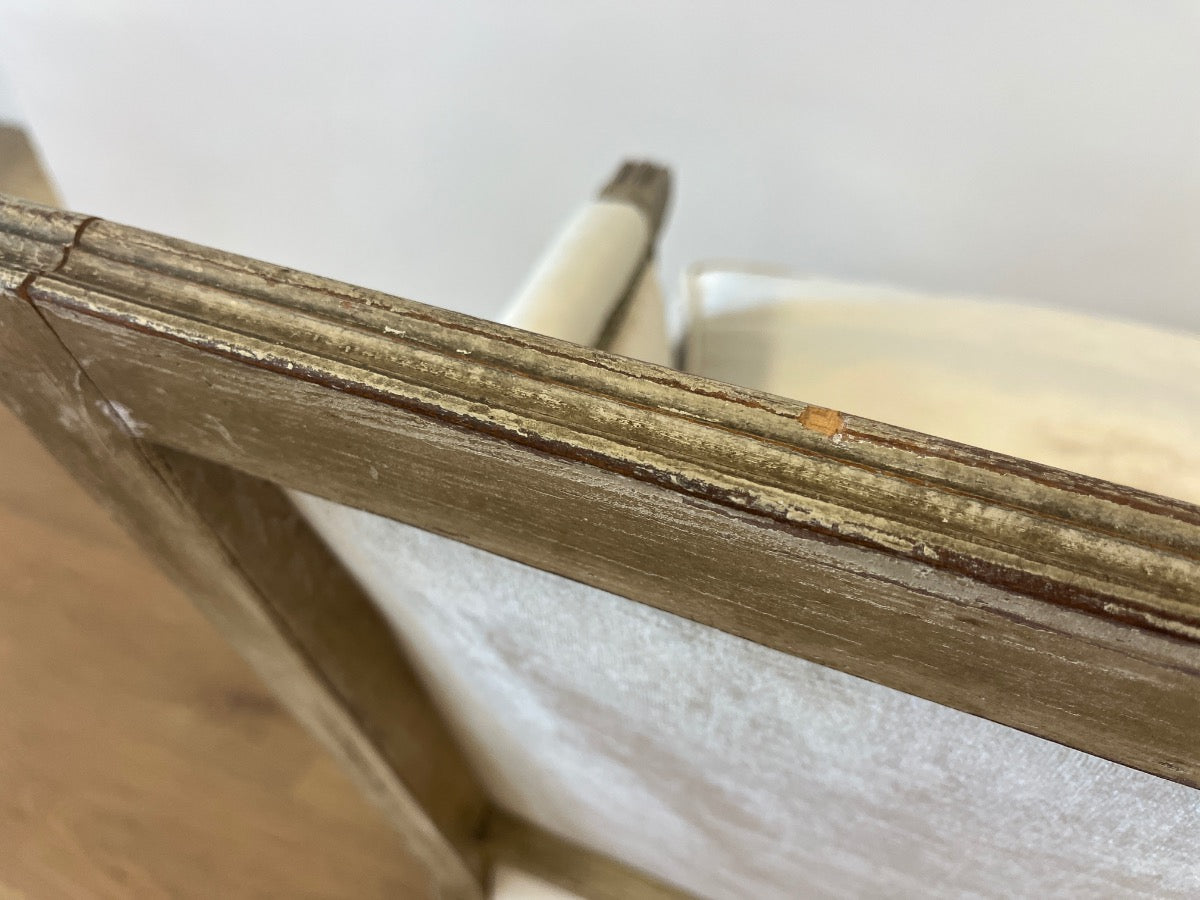 Vintage Louis XVI Style Marquise Settee with Nailhead Detail
